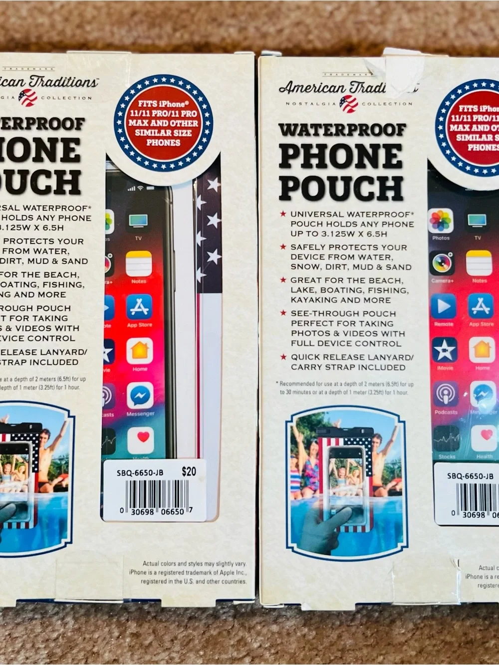 New American Traditions Waterproof Phone Pouch - Fits iPhone 11 Pro Max & More